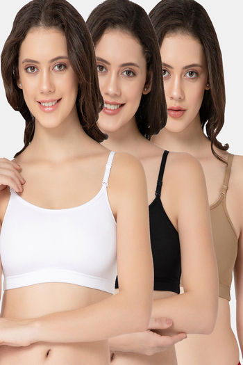 Buy Lady Lyka Modal Sports Bra (Pack od 3) - Multicolor